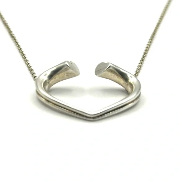 Tiffany & Co Paloma Picasso Silver Tenderness Double Heart Necklace - Picture 6 of 12